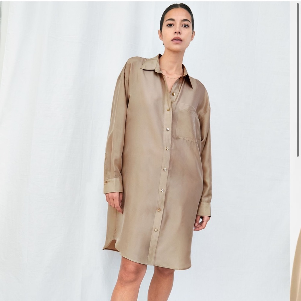Babaton silk shirt dress